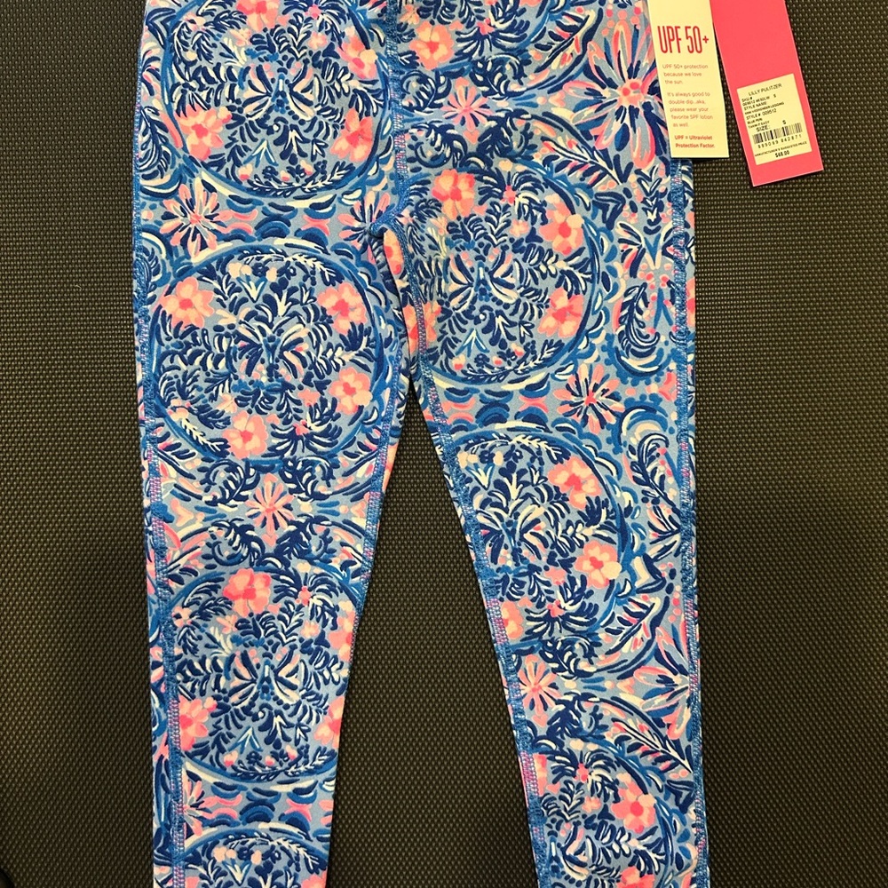 Lilly Pulitzer Blue and Pink Patterned Kids Leggings